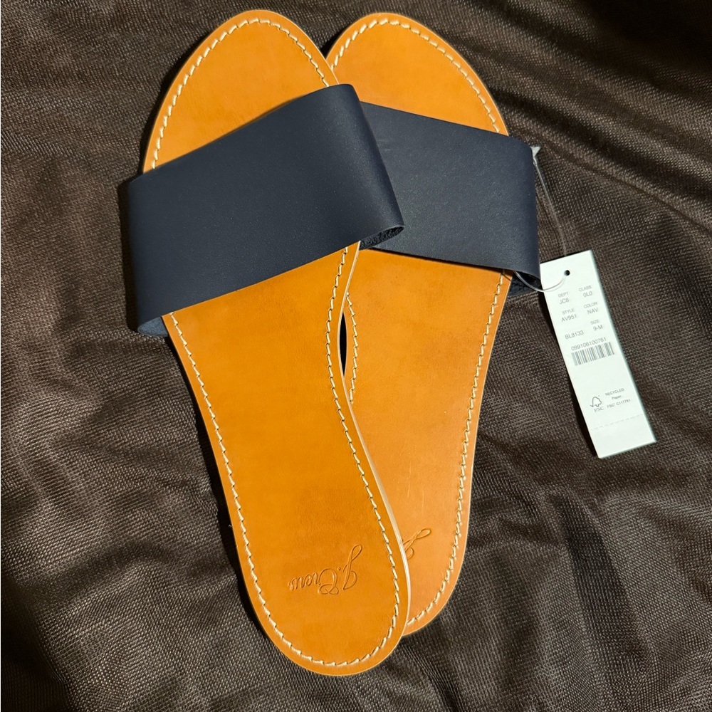 Trendy Orange and Black Slide Sandals